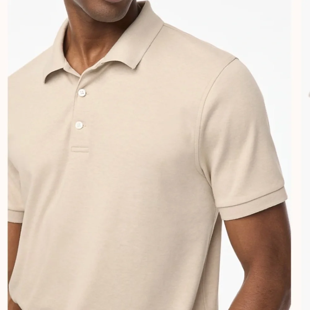 J crew heather oatmeal Soft-touch polo shirt